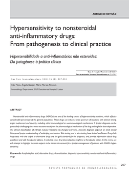 Hypersensitivity to Nonsteroidal Anti-Inflammatory Drugs: from Pathogenesis to Clinical Practice