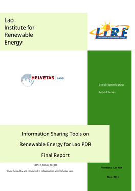 Tential in Lao PDR Information Sharing Tools on Renewable Energy for Lao PDR Final Report