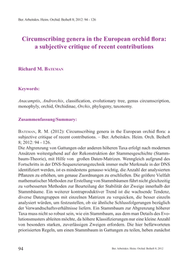 Circumscribing Genera in the European Orchid Flora: a Subjective