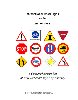 International Road Signs Leaflet