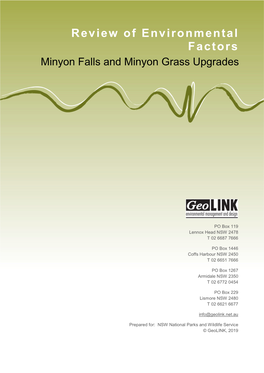 Review of Environmental Factors Minyon Falls and Minyon Grass Upgrades