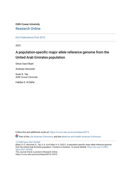 A Population-Specific Major Allele Reference Genome from the United