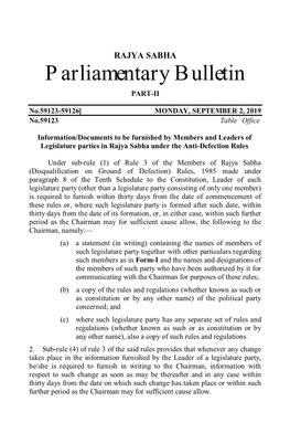 Parliamentary Bulletin