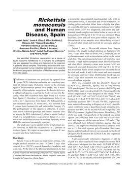 Rickettsia Monacensis As a Cause of a Tick Bite