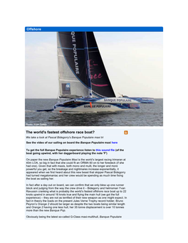 The World's Fastest Offshore Race Boat?