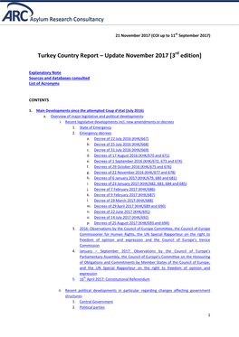 Turkey Country Report – Update November 2017 [3Rd Edition]