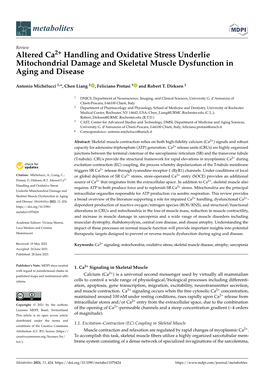 Altered Ca2+ Handling and Oxidative Stress Underlie Mitochondrial Damage and Skeletal Muscle Dysfunction in Aging and Disease