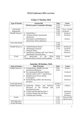 PSAI 2014 Programme Final