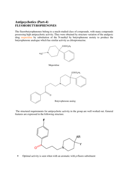 Antipsychotics (Part-4) FLUOROBUTYROPHENONES