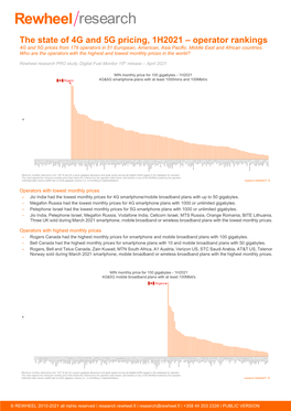 The State of 4G and 5G Pricing, 1H2021 – Operator Rankings