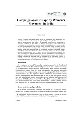 Campaign Against Rape by Women's Movement in India