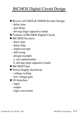 Bicmos Digital Circuit Design