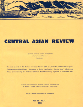 Central Asian Rewiew. Vol. III. No. 1. 1955. Ebook 2016