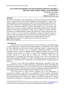 Location Determinants of Business Services Within A