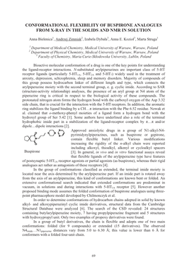 Conformational Flexibility of Buspirone Analogues from X-Ray in the Solids and Nmr in Solution