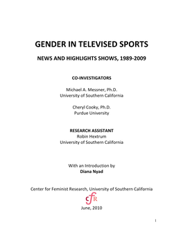 Gender in Televised Sports: News and Highlight Shows, 1989-2009