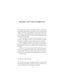 Epilogue and Acknowledgments