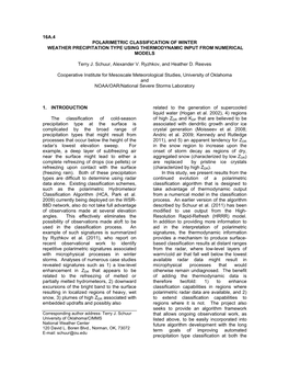 16A.4 Polarimetric Classification of Winter Weather Precipitation Type Using Thermodynamic Input from Numerical Models