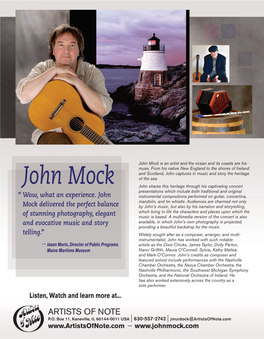 John Mock Is an Artist and the Ocean and Its Coasts Are His Muse