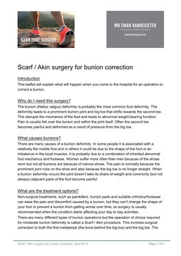 Scarf / Akin Surgery for Bunion Correction