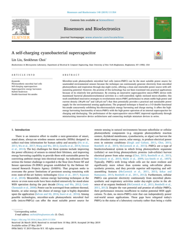 A Self-Charging Cyanobacterial Supercapacitor T ∗ Lin Liu, Seokheun Choi