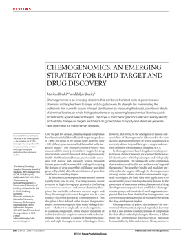 Chemogenomics: an Emerging Strategy for Rapid Target and Drug Discovery