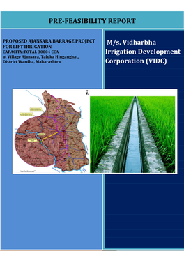 Pre-Feasibility Report Proposed Ajansara Barrage Project for Lift