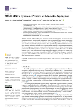 TUBB3 M323V Syndrome Presents with Infantile Nystagmus