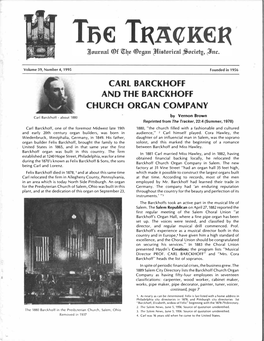 Carl Barckhoff and the Barckhoff Church Organ Company
