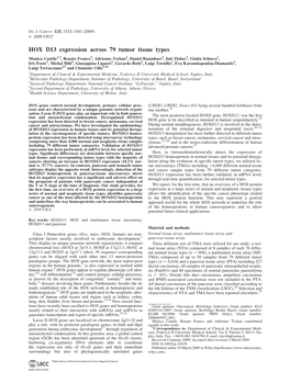 HOX D13 Expression Across 79 Tumor Tissue Types