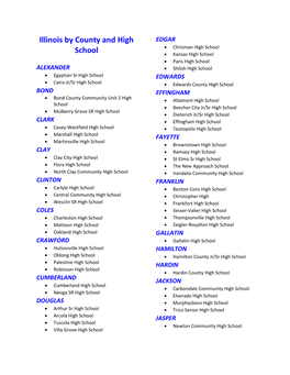 Illinois by County and High School