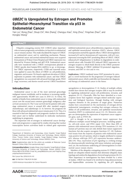 UBE2C Is Upregulated by Estrogen and Promotes Epithelial–Mesenchymal Transition Via P53 in Endometrial Cancer