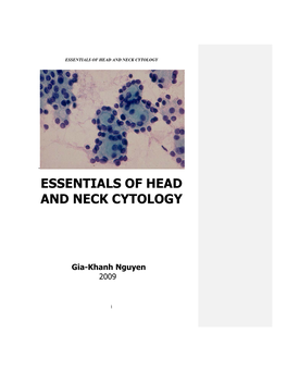 Essentials of Head and Neck Needle Aspiration Cytology