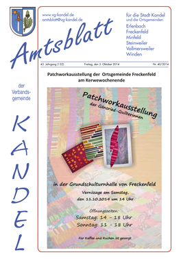 Patchworkausstellung Der Ortsgemeinde Freckenfeld Am