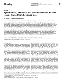 Hybrid Fitness, Adaptation and Evolutionary Diversification: Lessons