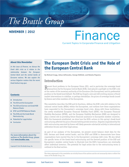 Finance Current Topics in Corporate Finance and Litigation