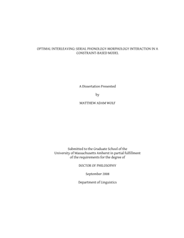 Optimal Interleaving: Serial Phonology-Morphology Interaction in a Constraint-Based Model