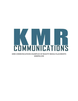 Kmr Communications Examples of Beauty Media Placements Kmrpr.Com