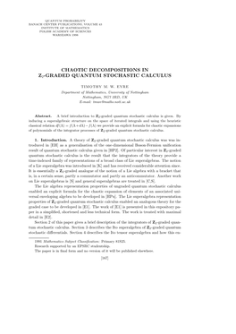 Chaotic Decompositions in Z2-Graded Quantum Stochastic Calculus