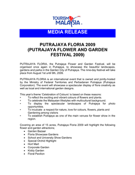 Media Release Putrajaya Floria 2009