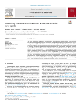 Accessibility to First-Mile Health Services: a Time-Cost Model for Rural Uganda