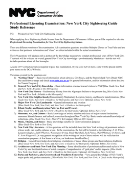 New York City Sightseeing Guide Study Reference