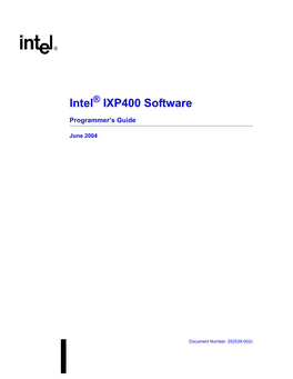 IXP400 Software's Programmer's Guide