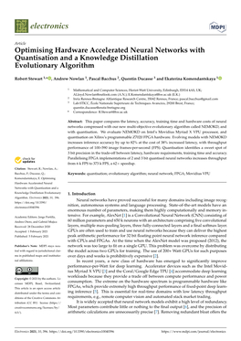Optimising Hardware Accelerated Neural Networks with Quantisation and a Knowledge Distillation Evolutionary Algorithm
