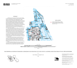 Map Showing Locations of Damaging Landslides in San Francisco City and County, California, Resulting from 1997-98 El Nino˜ Rainstorms