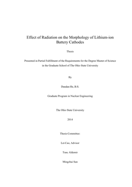 Effect of Radiation on the Morphology of Lithium-Ion Battery Cathodes