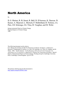 THE REGIONAL IMPACTS of CLIMATE CHANGE: an ASSESSMENT of VULNERABILITY, Edited by R.T.Watson, M.C.Zinyowera, R.H.Moss