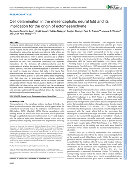 Cell Delamination in the Mesencephalic Neural Fold and Its