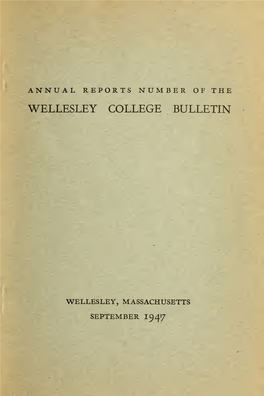 Wellesley College Bulletin