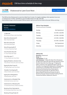 258 Bus Time Schedule & Line Route